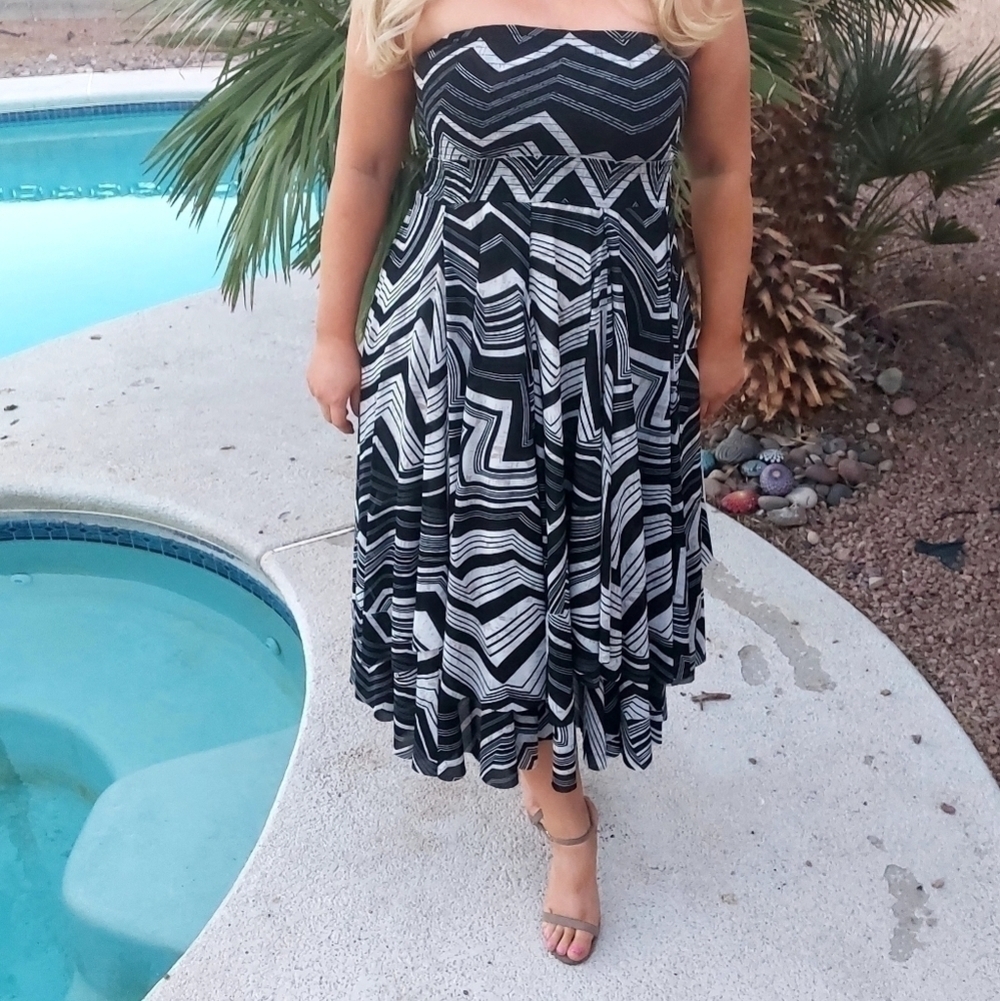 ETCETERA strapless smocked handkerchief dress or can be worn as a skirt size 2